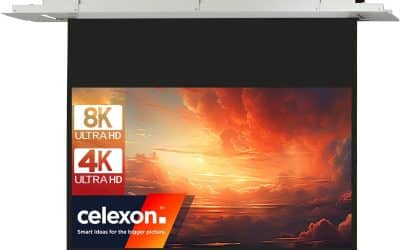 Test du celexon écran de projection motorisé encastrable : qualité 4K professionnelle