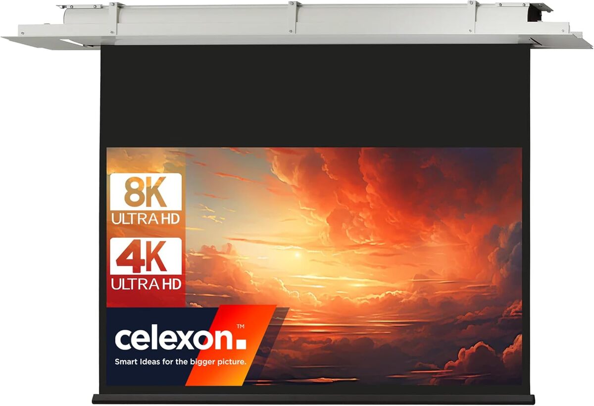 Écran Projection Motorisé Celexon Expert XL - 400x300cm, Gain 1.2 - Pour Home Cinéma