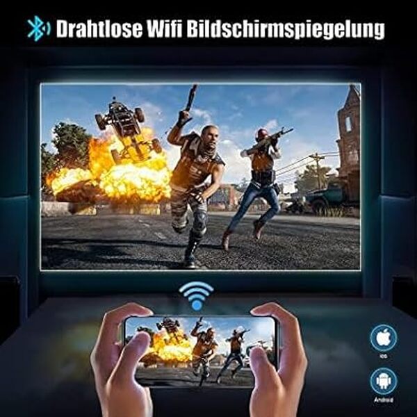 Vidéoprojecteur 4K WiFi Bluetooth, 35000 Lumen Full HD 1080P RetroProjecteur, WiMiUS Portable Projecteur 4K Supporté Zoom 50% Home Cinéma/Extérieur pour Phone/TV Stick/PS5