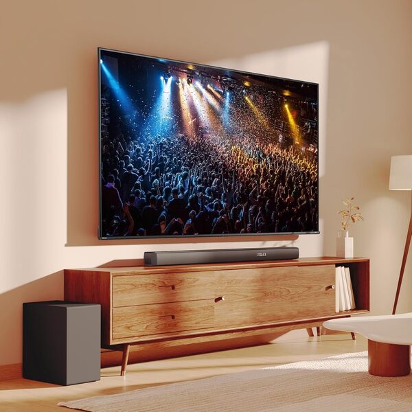 Hisense Barre de Son HS3100-3.1CH - Système Son Surround, 480W Puissance sonore, Caisson de Basse sans Fil 6.5”, Enceintes Satellites, Dolby Digital Plus et DTS Virtual:X, EzPlay et Bluetooth 5.3