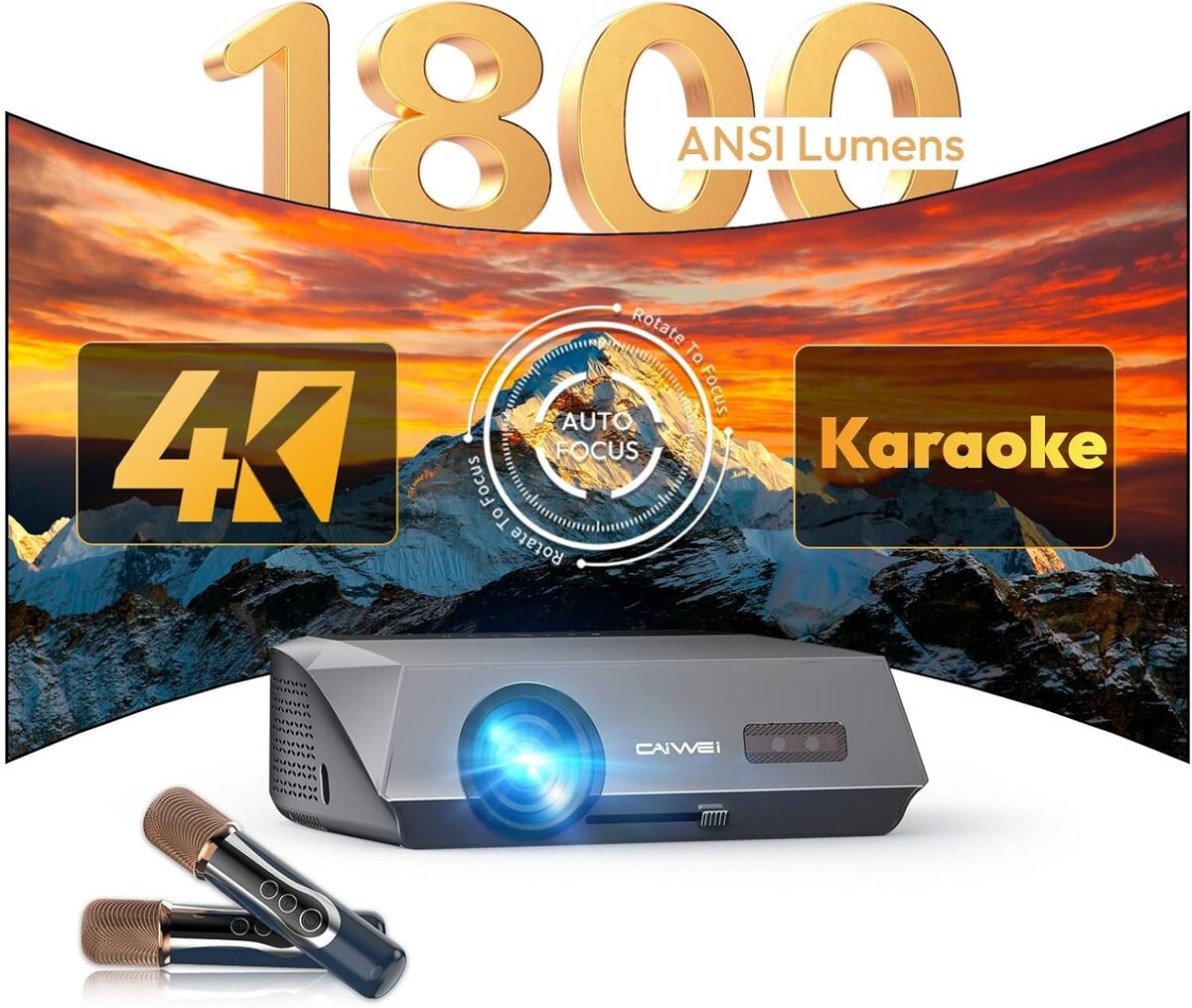 Projecteur Intelligent, Projecteur Avec Wifi Et Bluetooth 9500Lm Mini Projecteur Intelligent, Projecteur Avec Wifi Et Bluetooth 9500Lm Mini