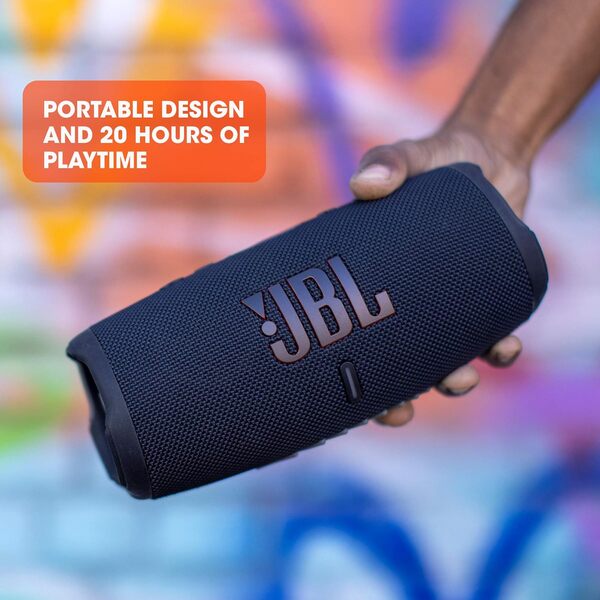 JBL Charge 5 – Enceinte portable Bluetooth avec chargeur intégré – Son puissant et basses profondes – Autonomie de 20 hrs – Etanche à l’eau et à la poussière – Noir
