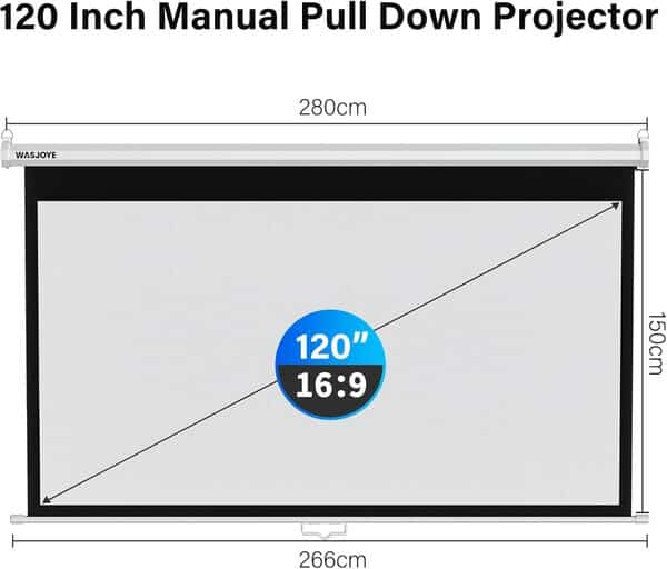 WASJOYE Écran de Projection Manuel - Universal 120