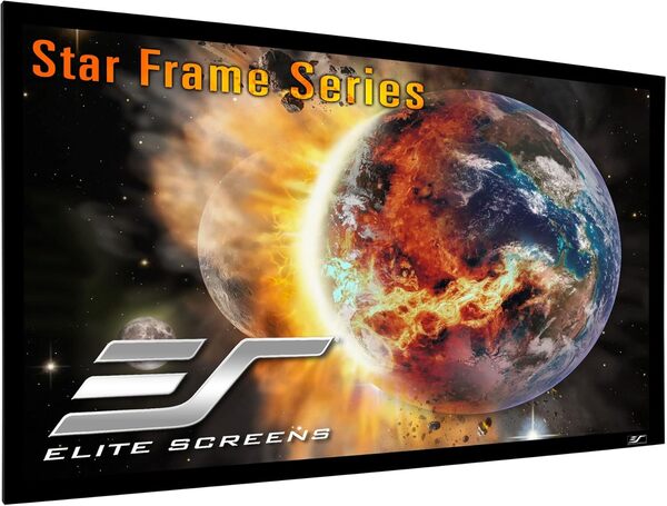 Elite Screens SF135HW2 Star Frame Series Écran de Projection pour cinéma Domestique Cadre Fixe 16:9 8K/4K Ultra HD Prêt pour la 3D