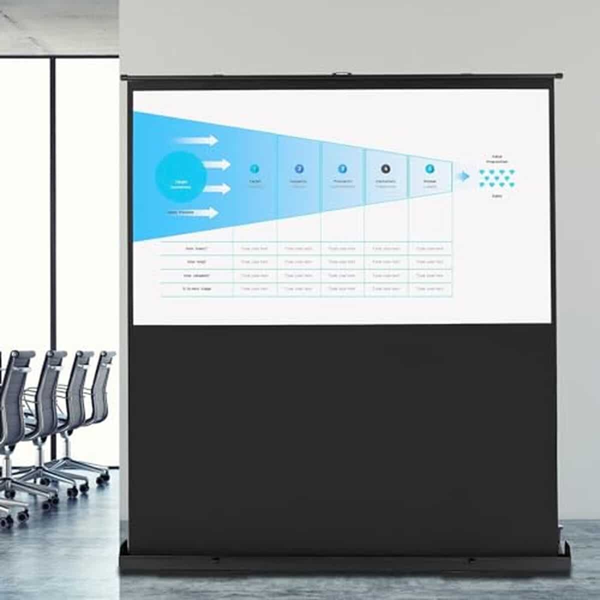 Évaluation d'un écran de projection portable 80 pouces 16 : 9 : expérience cinéma mobile