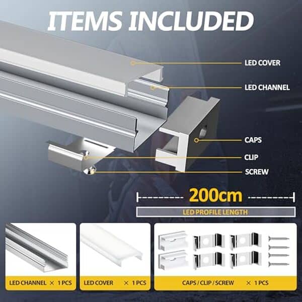 Découvrez notre avis complet sur les profilés LED en aluminium Kosoom 20x2m avec couvercle opaque : durabilité, qualité d'éclairage, et installation facile au rendez-vous pour une optimisation de votre éclairage intérieur