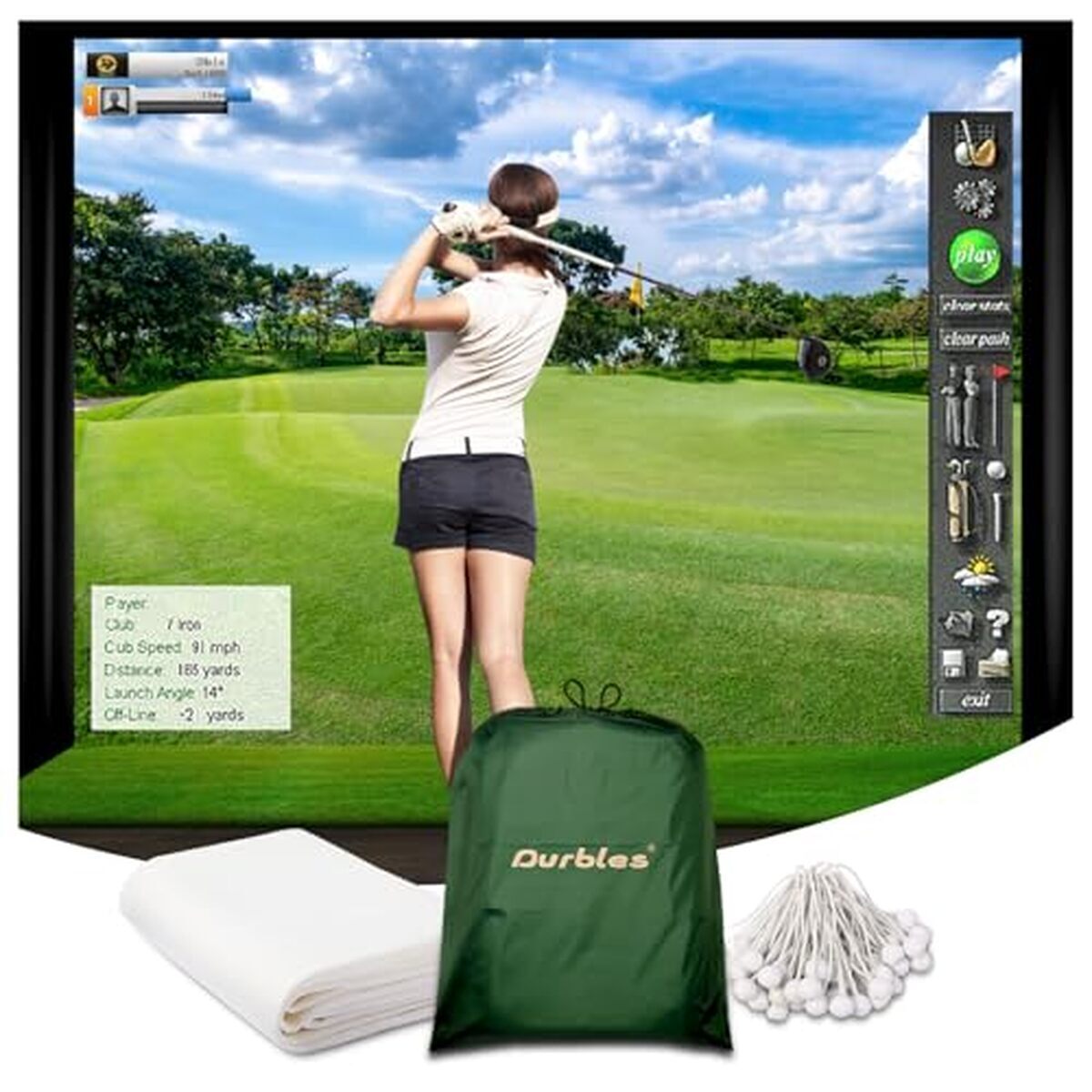 Test : écran de projection Durbles triple couche pour simulateur de golf