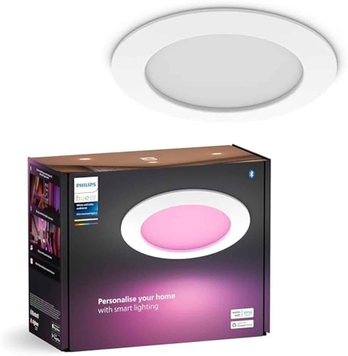 Test : philips Hue spot encastré connecté 170mm, lumière multicolore