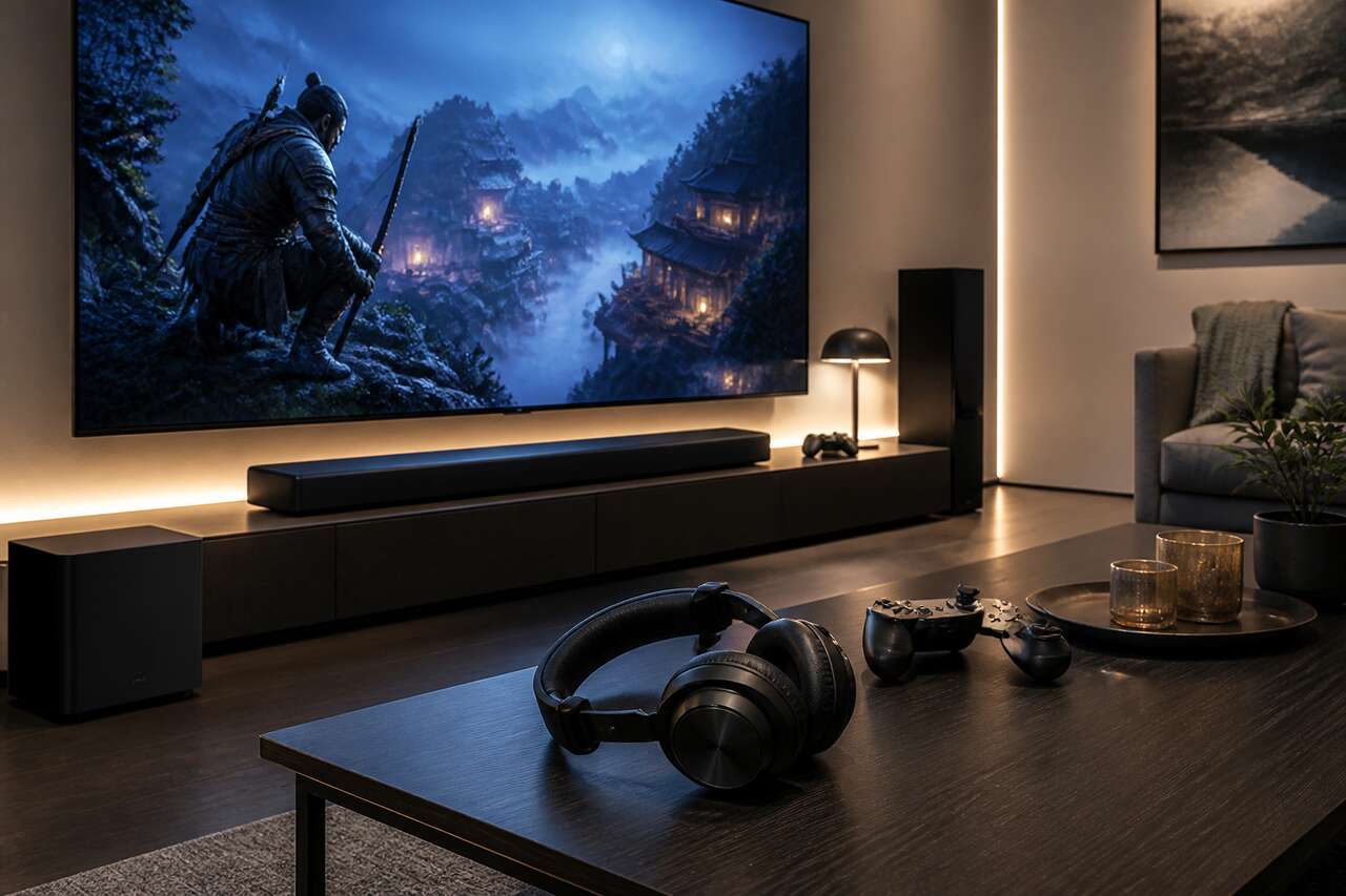 Mat&eacute;riel n&eacute;cessaire : casque, barre de son ou home cin&eacute;ma
