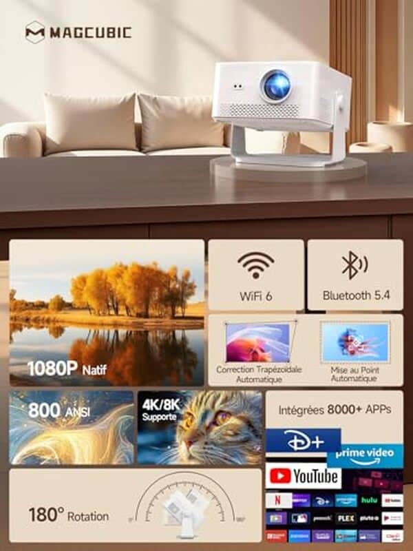 Découvrez notre test détaillé du vidéoprojecteur Magcubic HY450Max 4K avec Android 14 : qualité d'image, luminosité, connectivité et verdict final.