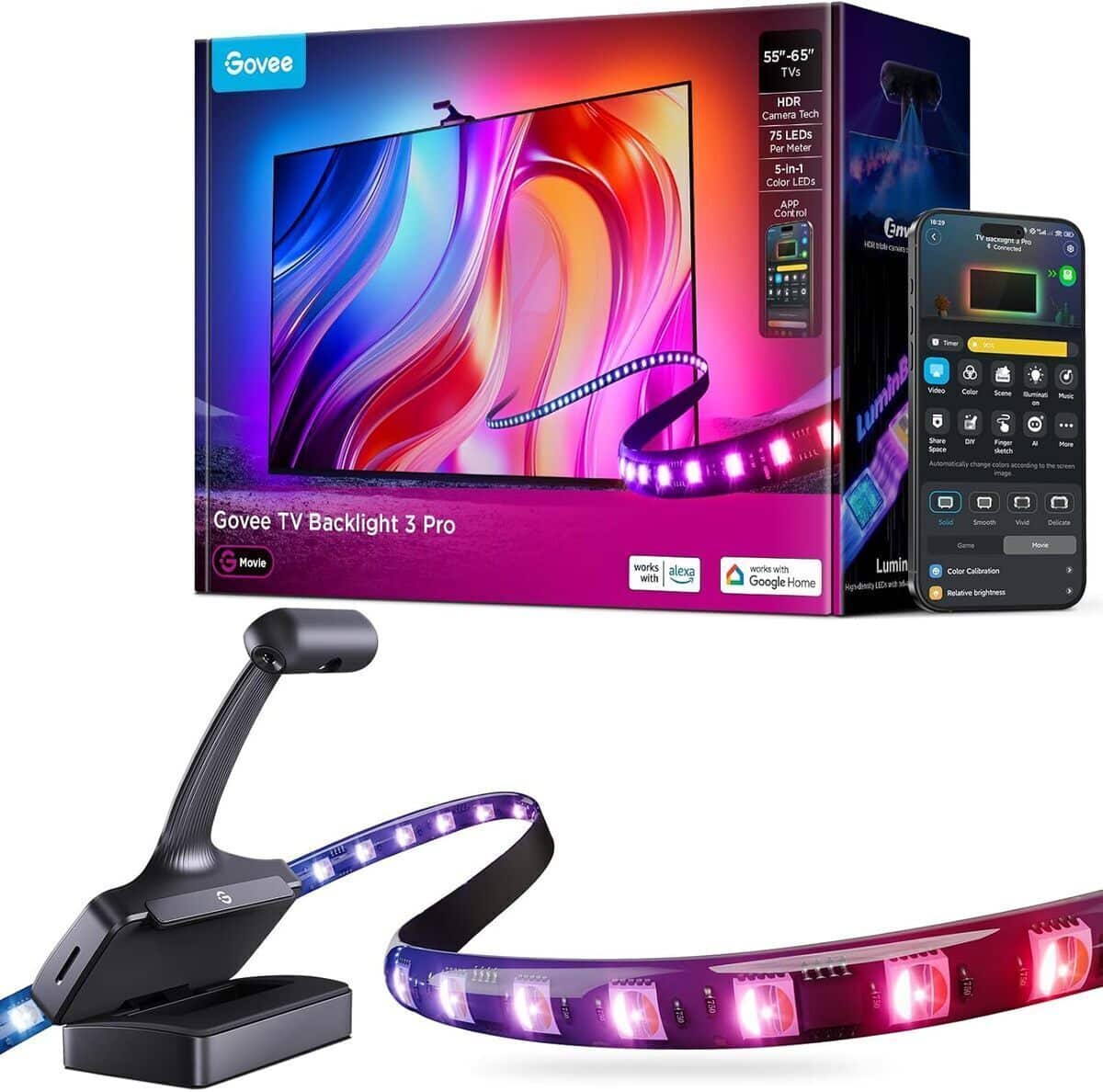 Test : rétroéclairage TV Govee 3 Pro avec triple caméra HDR
