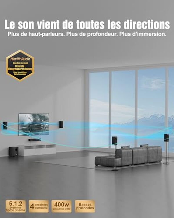 Découvrez notre test détaillé de la barre de son Hiwill-Audio HiPulse N512 avec ses 400 W de puissance et son surround virtuel immersif. Avis complet et performances. 