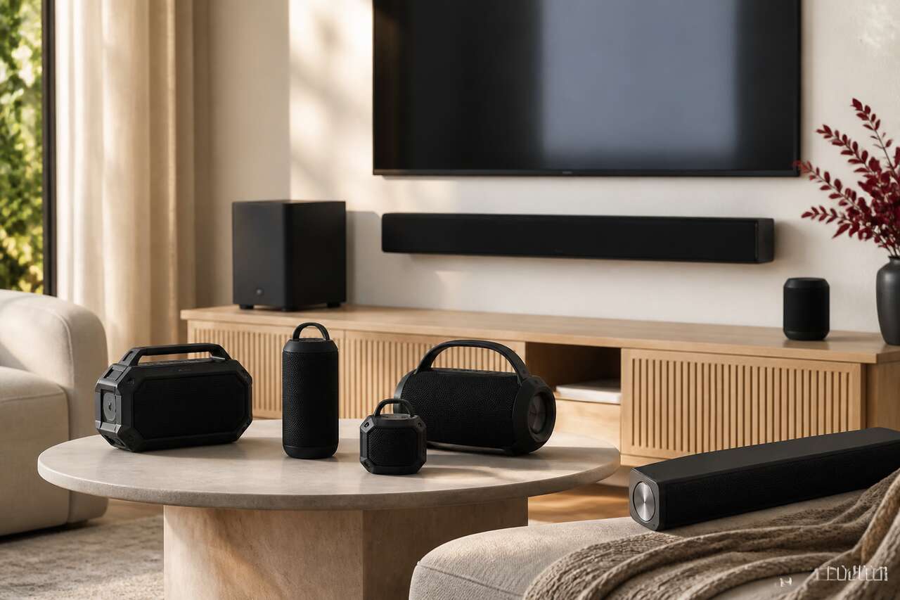 Gamme actuelle: enceintes bluetooth, barres de son et usages visés Gamme actuelle: enceintes bluetooth, barres de son et usages visés