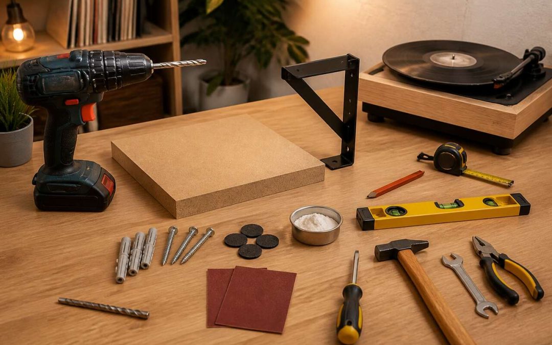 Comment fixer une platine vinyle sur un mur en plâtre ?