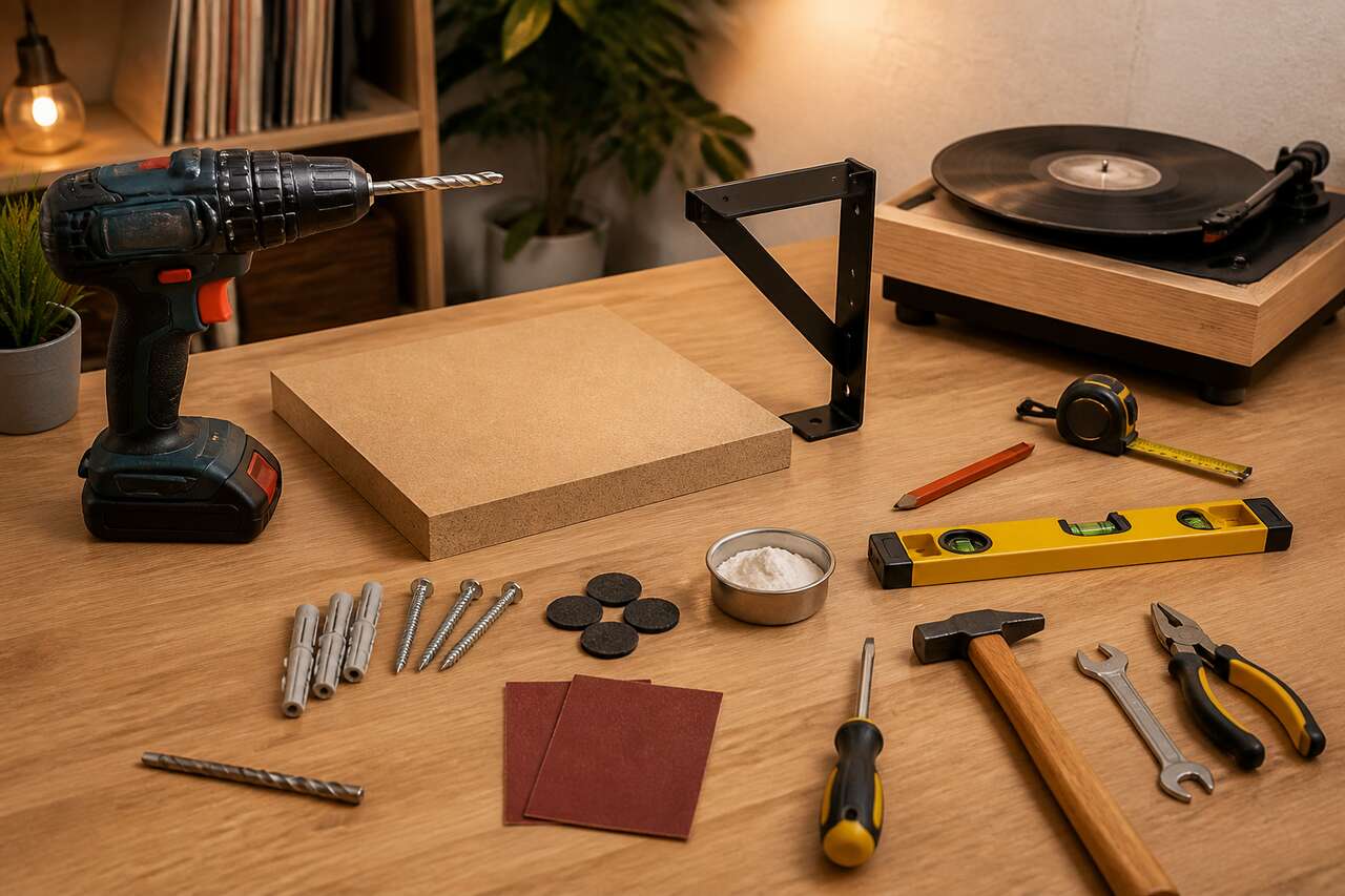 Comment fixer une platine vinyle sur un mur en plâtre ?